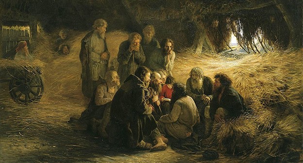 Григорий Мясоедов. «Чтение Положения 19 февраля 1861 года», 1873. Фото: https://ru.wikipedia.org/