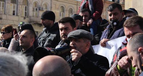 Акция протеста с требованием отставки Ираклия Гарибашвили перед зданием правительства Грузии 9 марта 2021 года. Фото Инны Кукуджановой для "Кавказского узла"