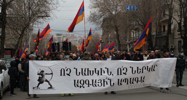 Митинг "Национально-демократического полюса" в Ереване 20 марта 2021 года. Фото Тиграна Петросяна для "Кавказского узла"