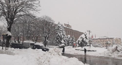 Засыпанный снегом Степанакерт. 20 марта 2022 года. Фото Алвард Григорян для «Кавказского узла»