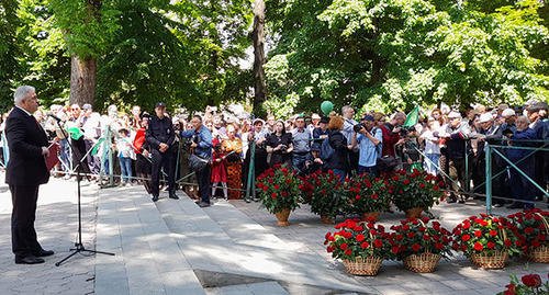 Траурный митинг. Нальчик, 21 мая 2022 г. Фото Людмилы Маратовой для "Кавказского узла"