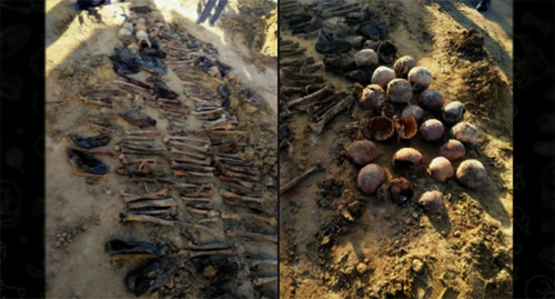 Строители нашли на пляже в Махачкале останки людей, захороненных, предположительно, в 1930-е годы. Скриншот https://t.me/askrasul/38074