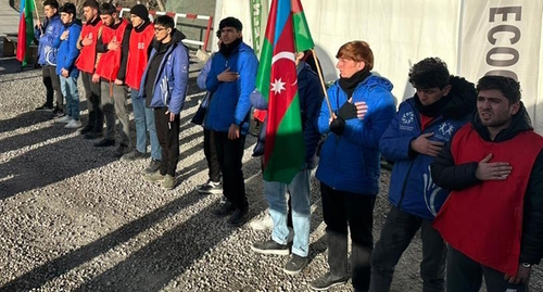 Участники акции блокады Лачинского коридора, фото: https://report.az/ru/karabakh/ekoakciya-na-doroge-hankendi-lachyn-prodolzhaetsya-115-dnej-trebovaniya-ostayutsya-neizmennymi/