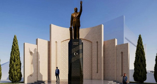 Проект памятника Гейдару Алиеву. Фото: t.me/mkala_news