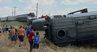 Крушение поезда под Волгоградом. 29 июля 2024 г. Фото: Телеграм-канал «Baza»
