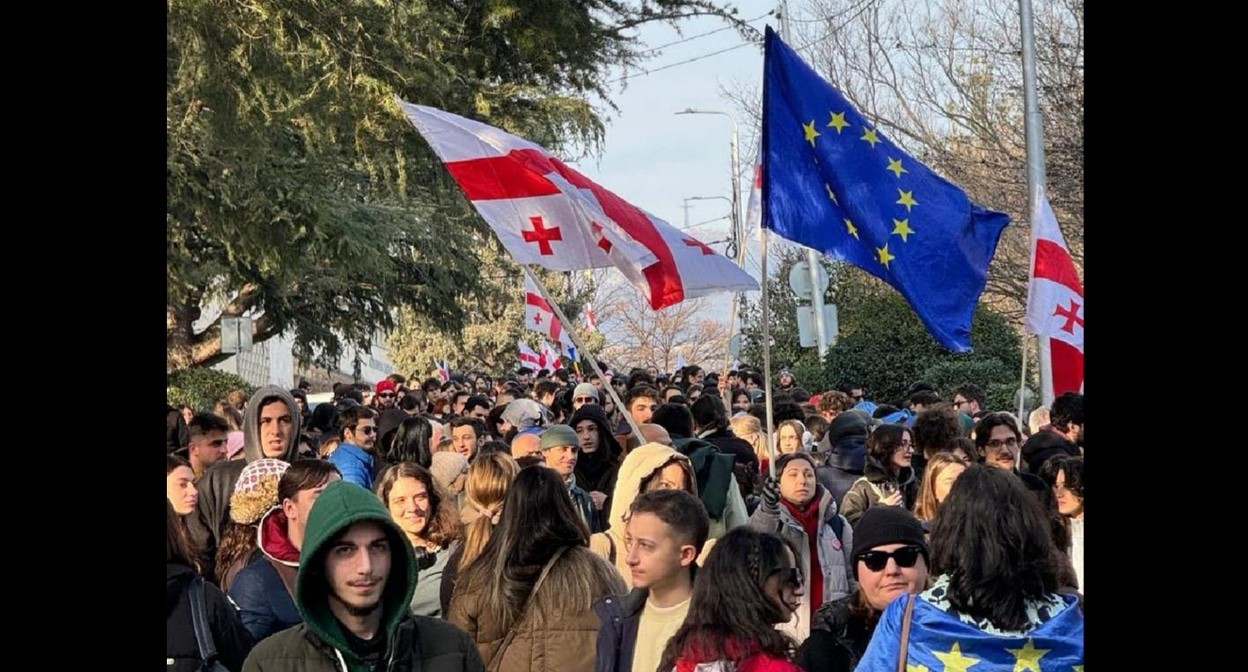 Шествие в Тбилиси. 25 января 2025 года. Фото: Tabula https://t.me/Tbilisi_life/36401