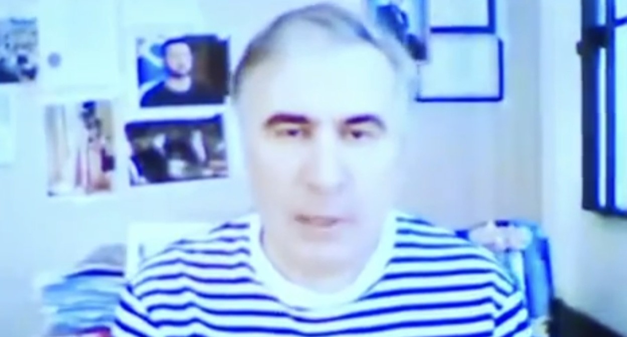 Кадр видеообращения Михаила Саакашвили. Фото: Mikheil Saakashvili / Facebook Кадр видеообращения Михаила Саакашвили. Фото: Mikheil Saakashvili / Facebook