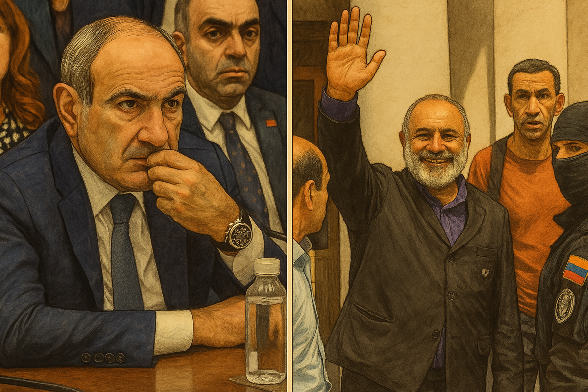 Никол Пашинян и Баграт Галстанчн. Иллюстрация создана "Кавказским узлом" с помощью ИИ в программе Copilot
Никол Пашинян и Баграт Галстанчн. Иллюстрация создана "Кавказским узлом" с помощью ИИ в программе Copilot