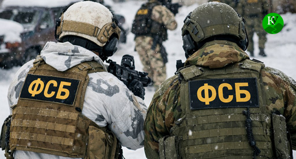 Сотрудники ФСБ. Иллюстрация создана "Кавказским узлом" с помощью ИИ в программе Copilot Сотрудники ФСБ. Иллюстрация создана "Кавказским узлом" с помощью ИИ в программе Copilot