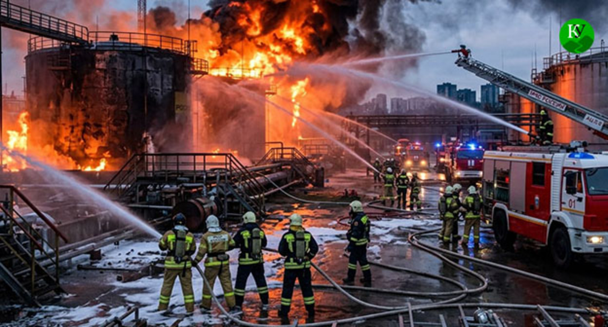 Тушение пожара. Иллюстрация создана "Кавказским узлом" при помощи ИИ в программе Copilot Тушение пожара. Иллюстрация создана "Кавказским узлом" при помощи ИИ в программе Copilot