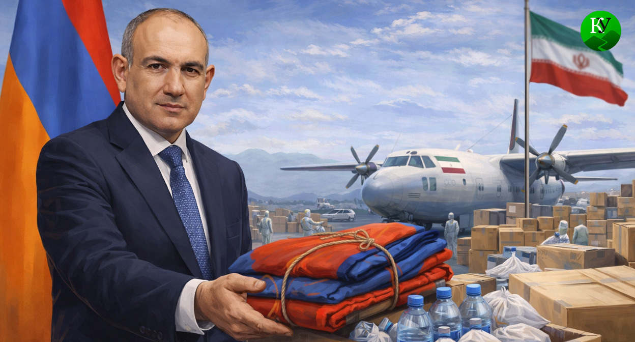 Пашинян и гуманитарная помощь. Иллюстрация создана «Кавказским узлом» с помощью ИИ в программе Copilot Пашинян и гуманитарная помощь. Иллюстрация создана «Кавказским узлом» с помощью ИИ в программе Copilot