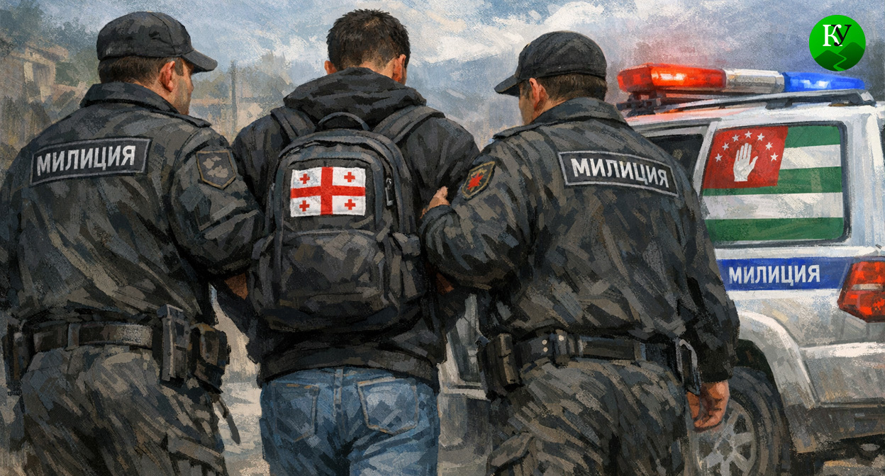 Задержание гражданина Грузии. Иллюстрация создана «Кавказским узлом» с помощью ИИ в программе Copilotо Задержание гражданина Грузии. Иллюстрация создана «Кавказским узлом» с помощью ИИ в программе Copilotо