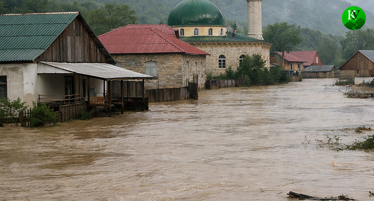 Потоп в горном селе. Иллюстрация создана «Кавказским узлом» с помощью ИИ в программе Copilot Потоп в горном селе. Иллюстрация создана «Кавказским узлом» с помощью ИИ в программе Copilot