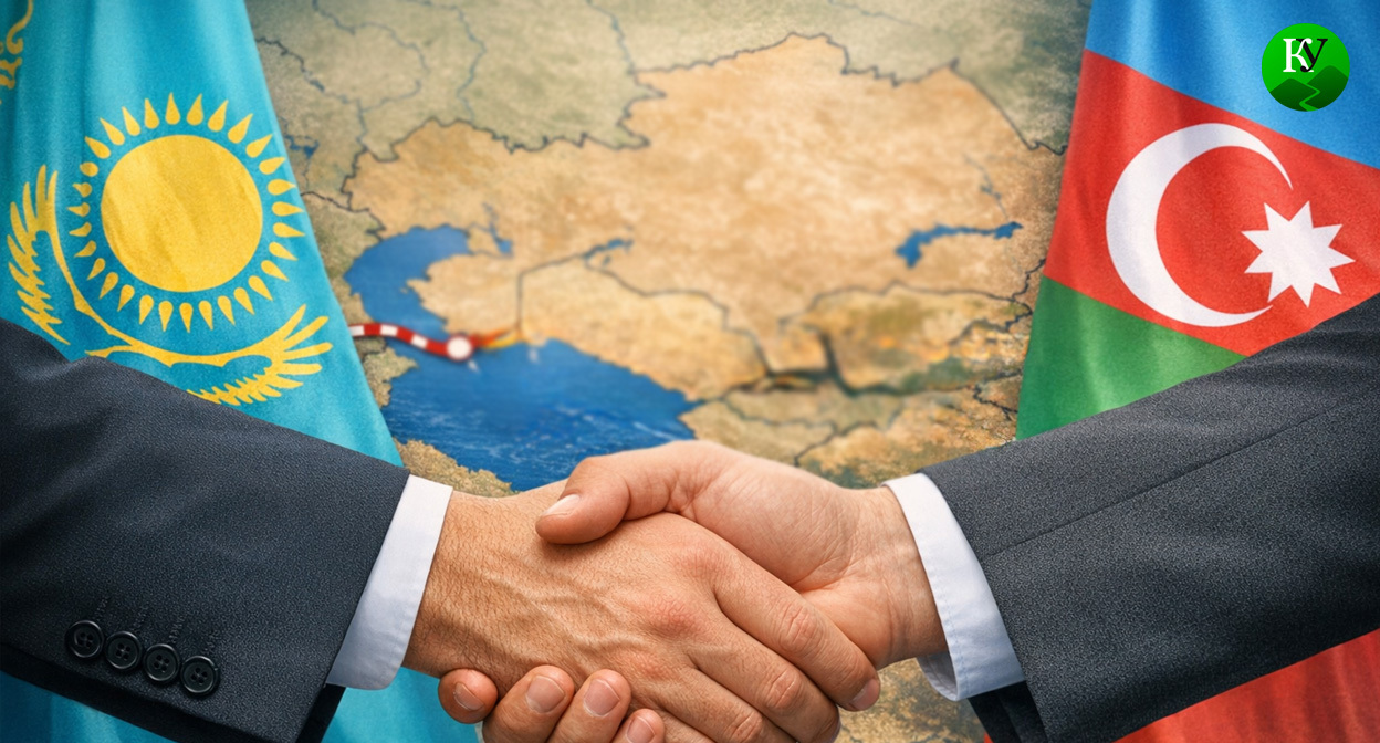 Казахстан и Азербайджан. Иллюстрация создана «Кавказским узлом» с помощью ИИ в программе Copilot Казахстан и Азербайджан. Иллюстрация создана «Кавказским узлом» с помощью ИИ в программе Copilot