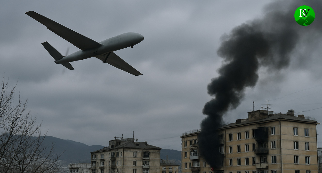 БПЛА в небе. Иллюстрация создана «Кавказским узлом» с помощью ИИ в программе Copilot БПЛА в небе. Иллюстрация создана «Кавказским узлом» с помощью ИИ в программе Copilot