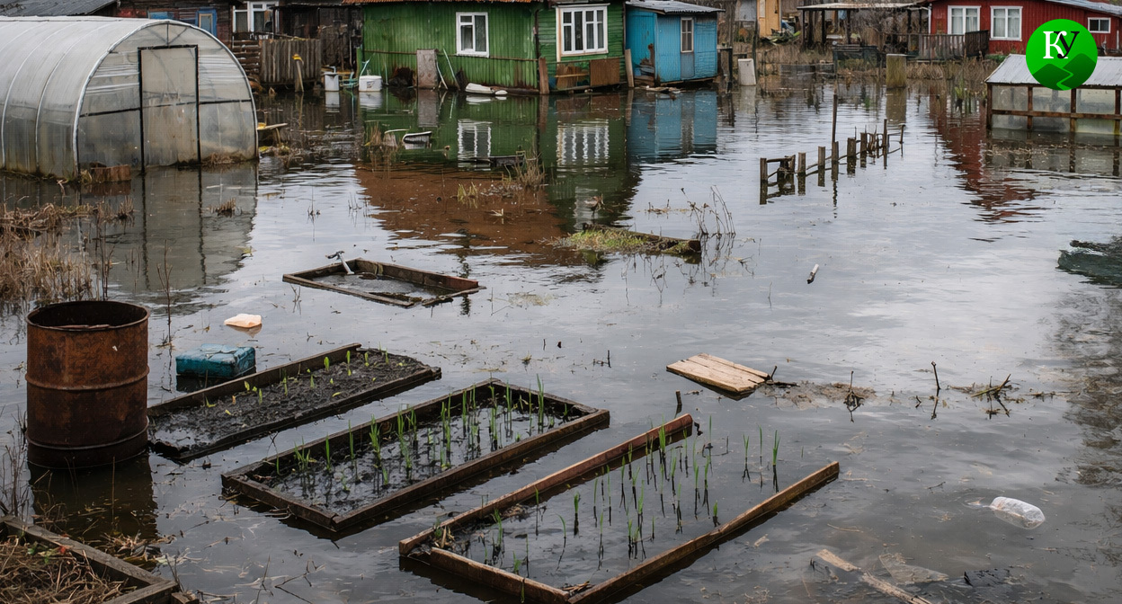 Затопленный участок. Иллюстрация создана «Кавказским узлом» с помощью ИИ в программе Copilot Затопленный участок. Иллюстрация создана «Кавказским узлом» с помощью ИИ в программе Copilot
