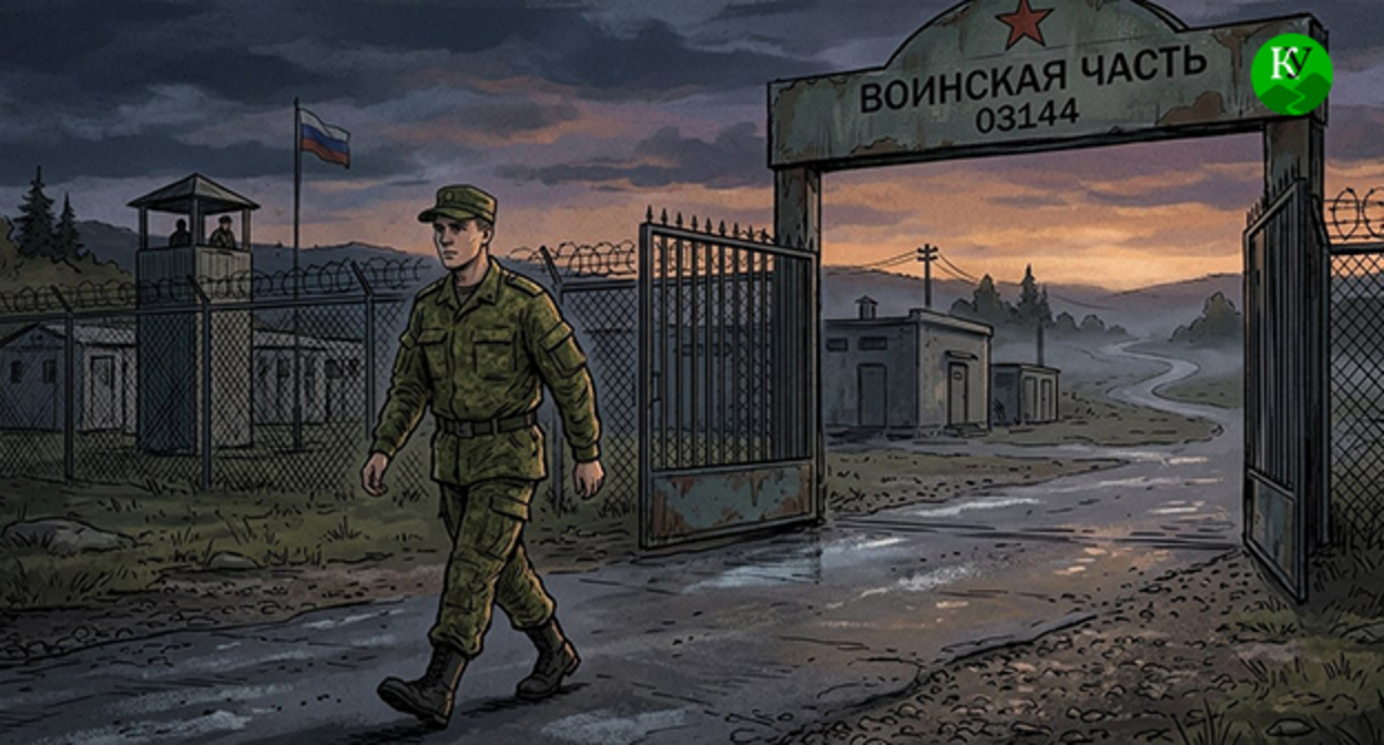 Военнослужащий покидает воинскую часть. Иллюстрация создана "Кавказским узлом" при помощи ИИ в программе Copilot Военнослужащий покидает воинскую часть. Иллюстрация создана "Кавказским узлом" при помощи ИИ в программе Copilot