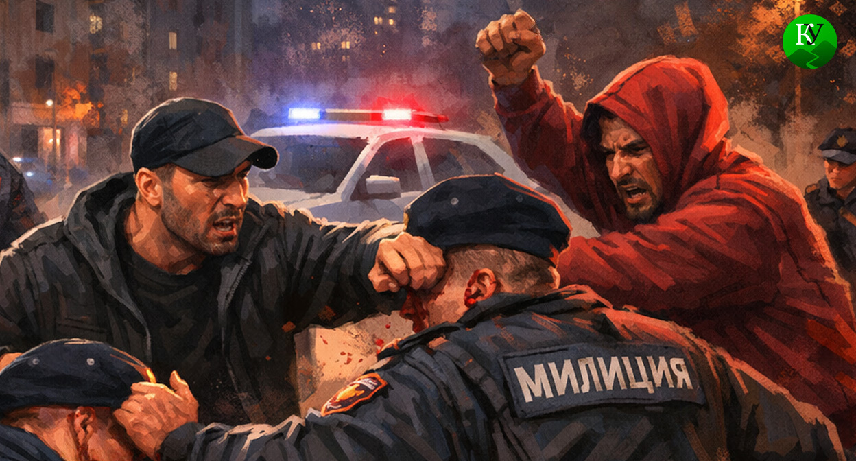 Драка с милицией. Иллюстрация создана «Кавказским узлом» с помощью ИИ в программе Copilot Драка с милицией. Иллюстрация создана «Кавказским узлом» с помощью ИИ в программе Copilot
