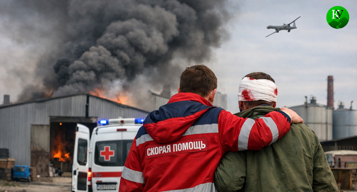 Атака на предприятие. Иллюстрация создана «Кавказским узлом» с помощью ИИ в программе Copilot Атака на предприятие. Иллюстрация создана «Кавказским узлом» с помощью ИИ в программе Copilot
