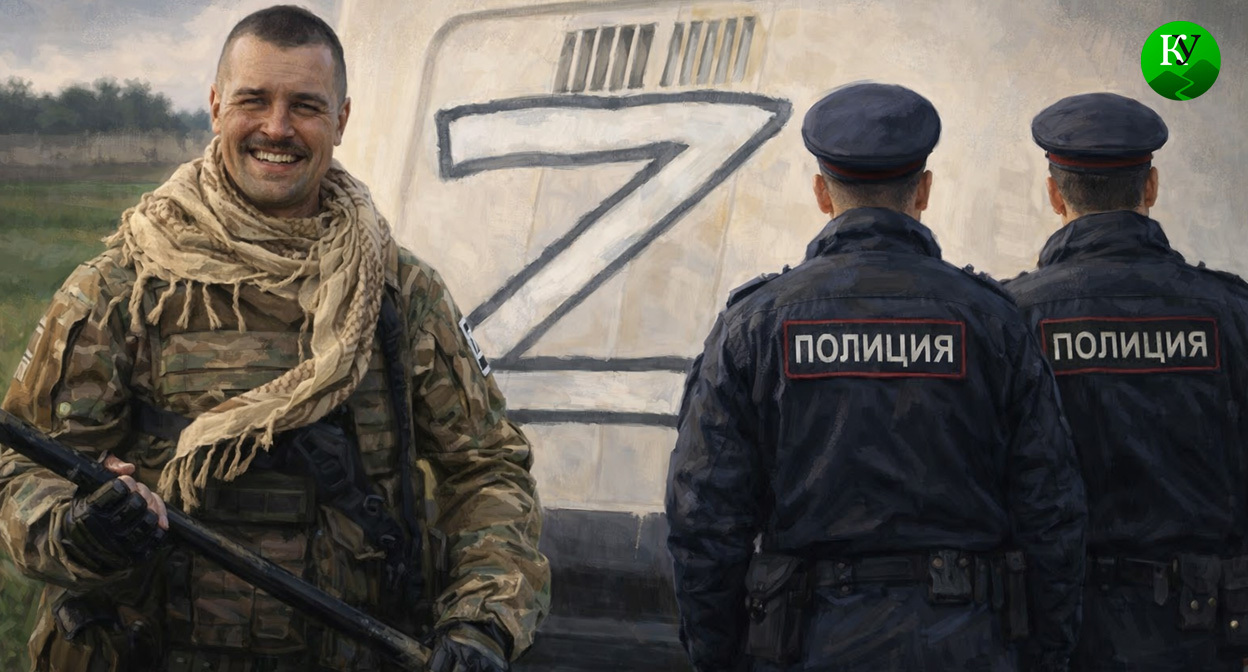 Егор Гузенко и полиция. Иллюстрация создана «Кавказским узлом» с помощью ИИ в программе Copilot Егор Гузенко и полиция. Иллюстрация создана «Кавказским узлом» с помощью ИИ в программе Copilot
